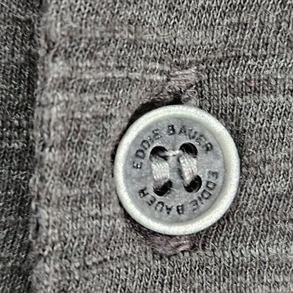 Eddie Bauer Henley Shirt Short Sleeve Buttons Men's Size XXL 2XL Gray Casual - Picture 8 of 10